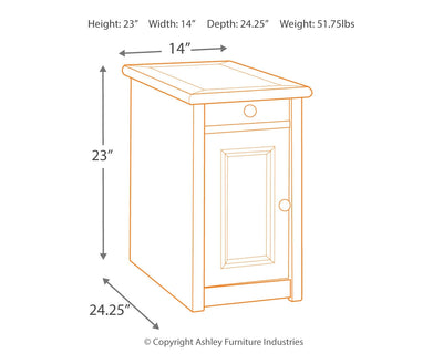 Bolanburg Chairside End Table with USB Ports & Outlets