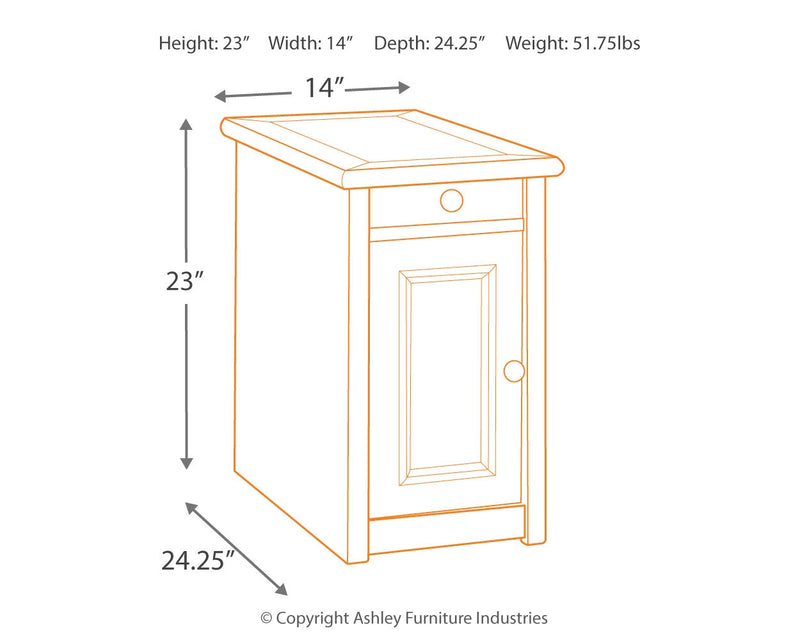 Bolanburg Chairside End Table with USB Ports & Outlets